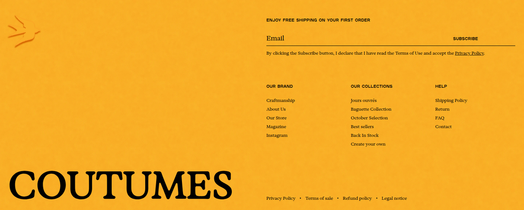 Footer section from Coutumes