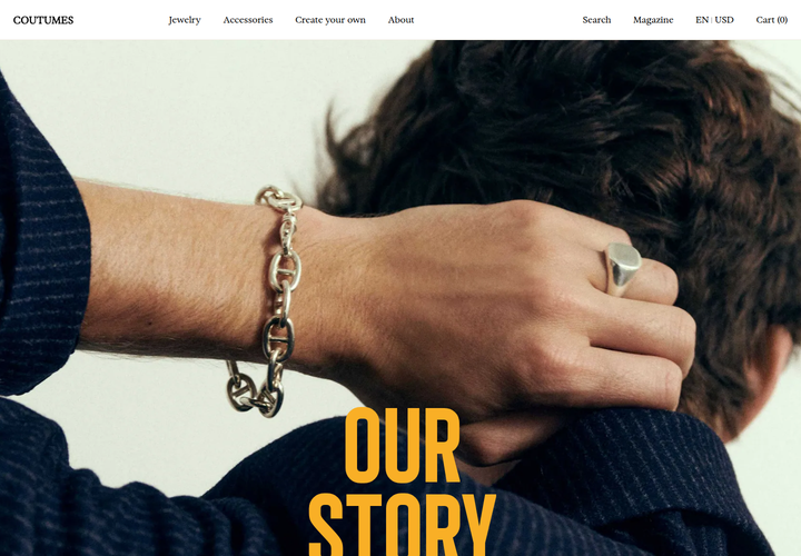 Our Story section from Coutumes