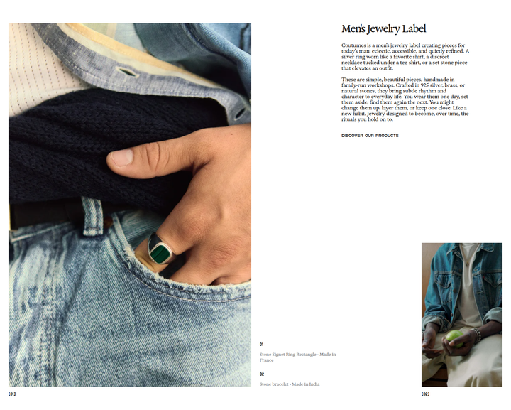 Men's Jewelry Label section from Coutumes