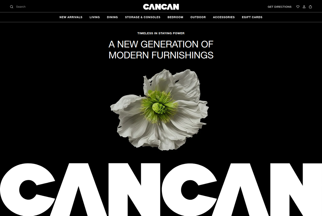 A New Generation of Modern Furnishings section from CANCAN Furnishings