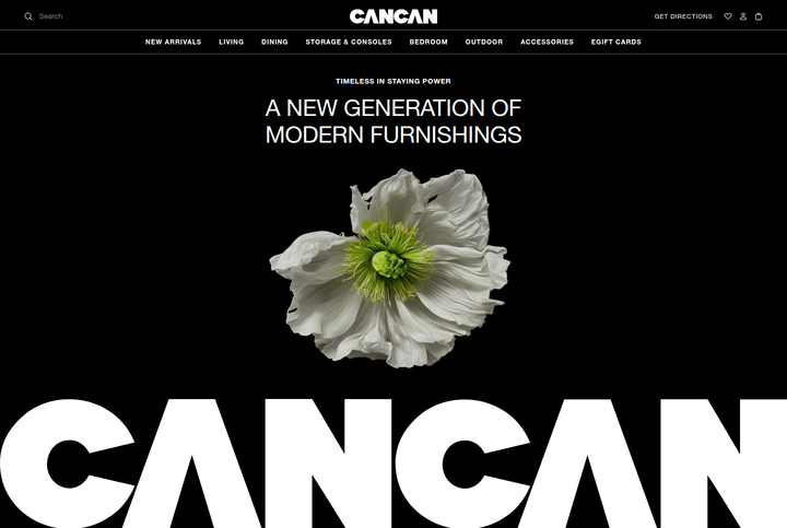 A New Generation of Modern Furnishings section from CANCAN Furnishings
