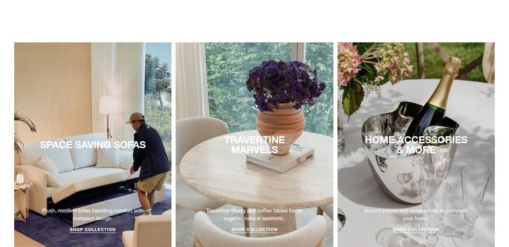 Featured Collections section from CANCAN Furnishings