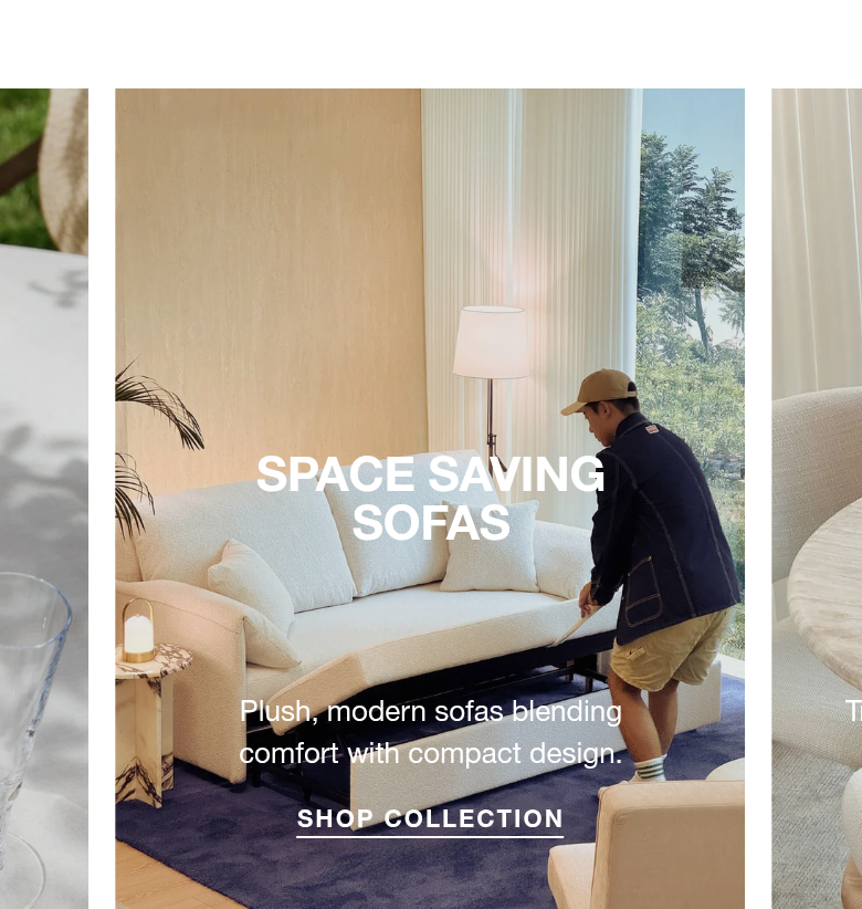 Featured Collections section from CANCAN Furnishings, on a phone