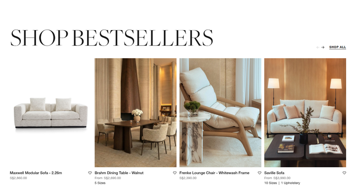Shop Bestsellers section from CANCAN Furnishings