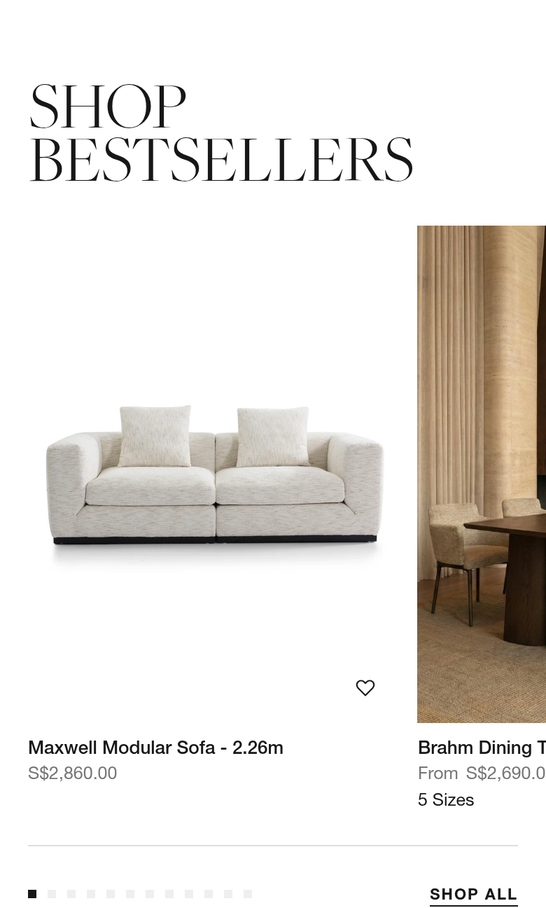 Shop Bestsellers section from CANCAN Furnishings, on a phone