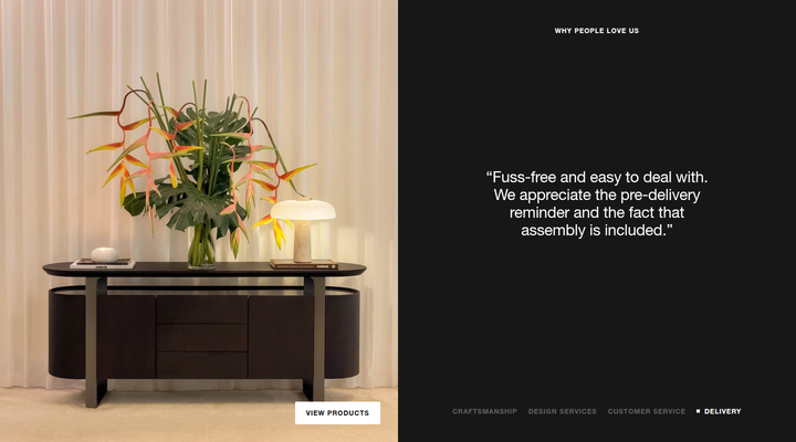 Why People Love Us section from CANCAN Furnishings