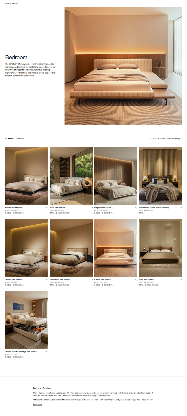 Bedroom section from CANCAN Furnishings