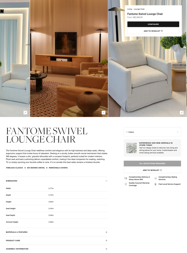 Fantome Swivel Lounge Chair section from CANCAN Furnishings