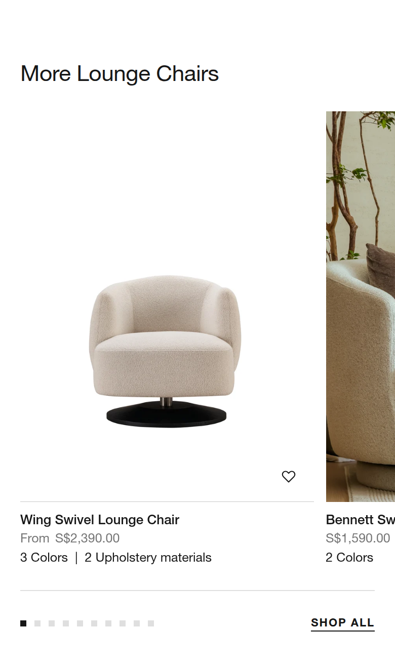 More Lounge Chairs section from CANCAN Furnishings, on a phone