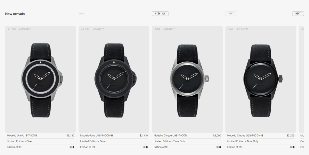 New Arrivals section from Unimatic