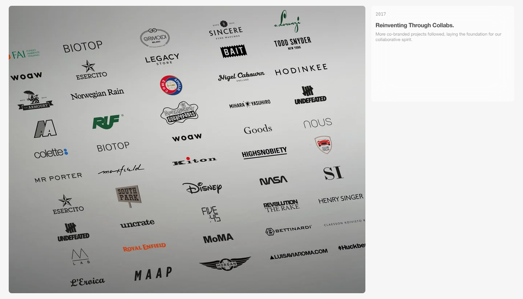Reinventing Through Collabs section from Unimatic