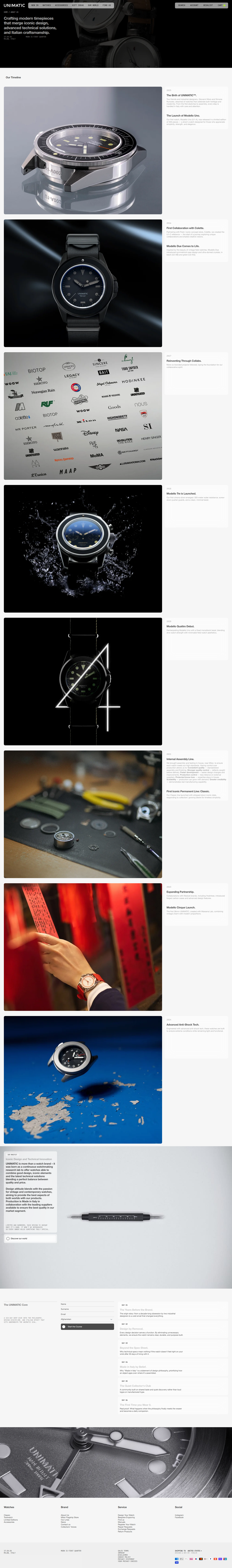 About Us page from Unimatic