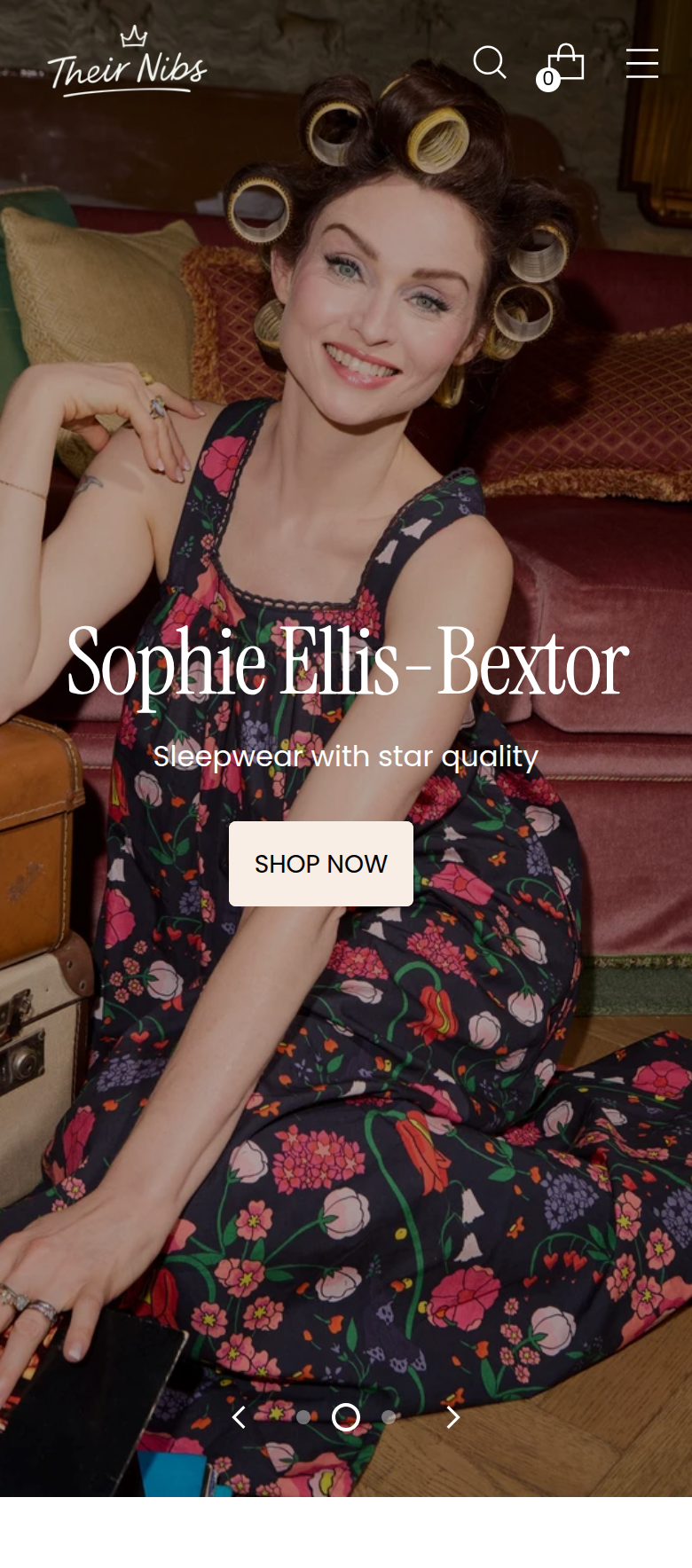 Sleepwear with Star Quality section from Their Nibs, on a phone
