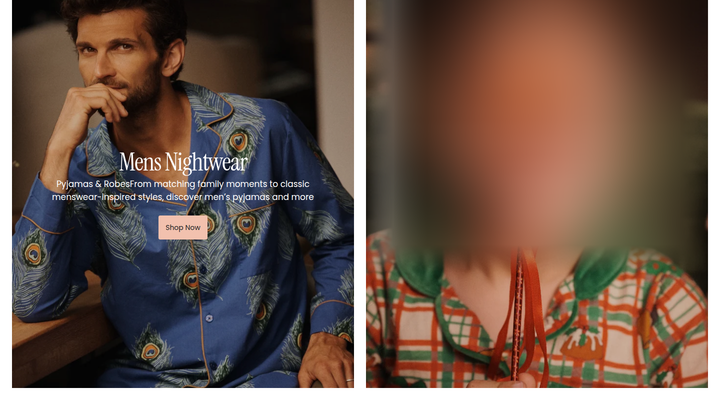 Mens Nightwear and Kids Pyjamas section from Their Nibs