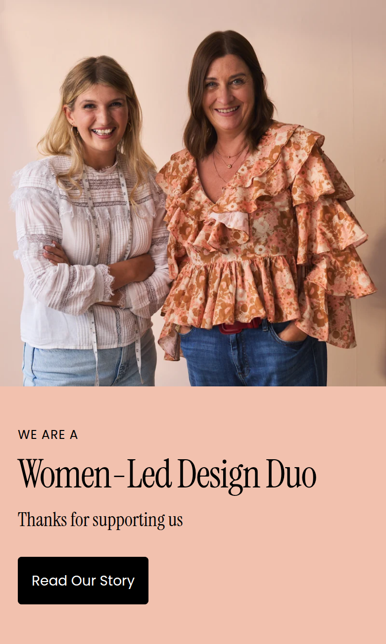 Women Led Design Duo section from Their Nibs, on a phone