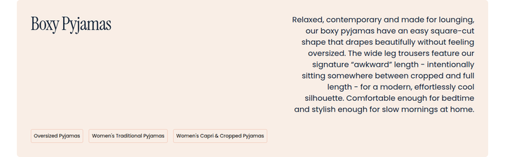 Boxy Pyjamas section from Their Nibs