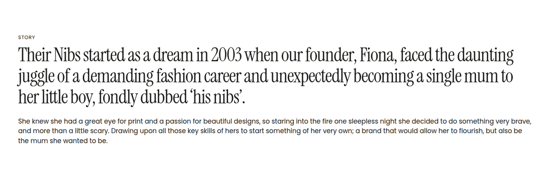 Their Nibs Started as a Dream in 2003 section from Their Nibs