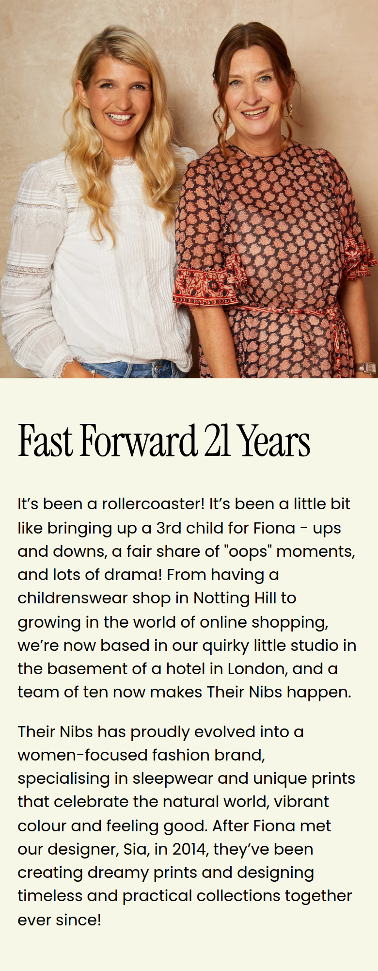 Fast Forward 21 Years section from Their Nibs, on a phone