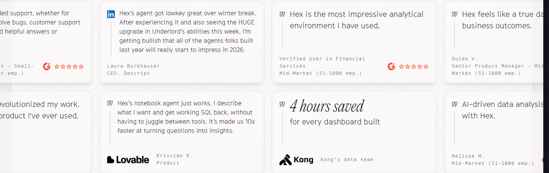 Customer Reviews section from Hex