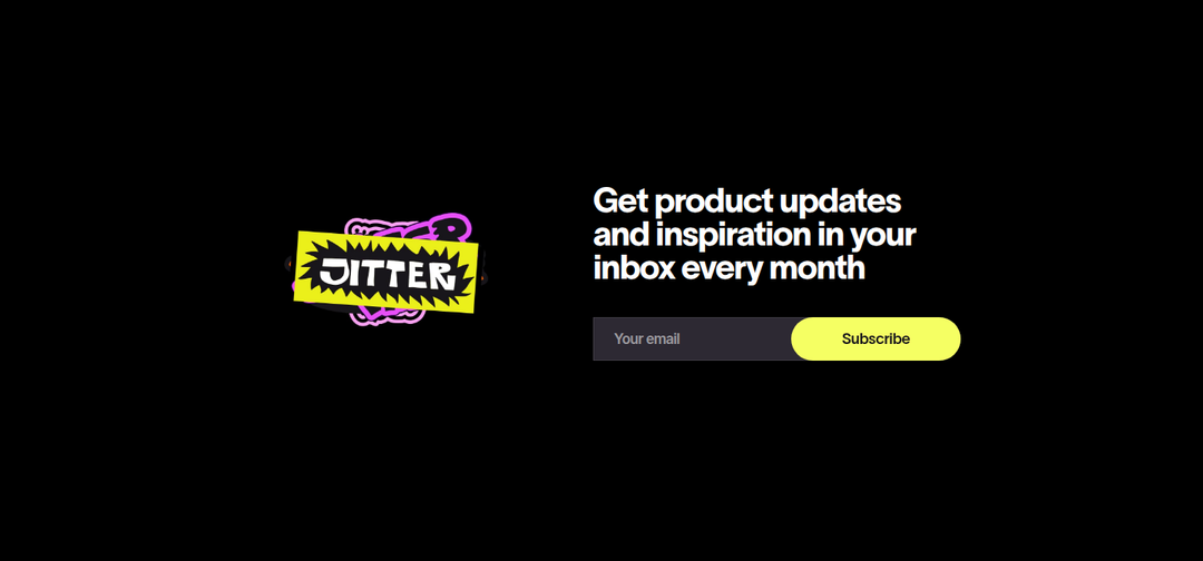 Get Product Updates section from Jitter