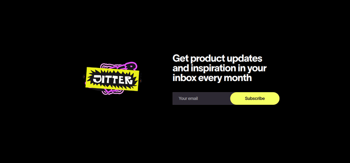 Get Product Updates section from Jitter