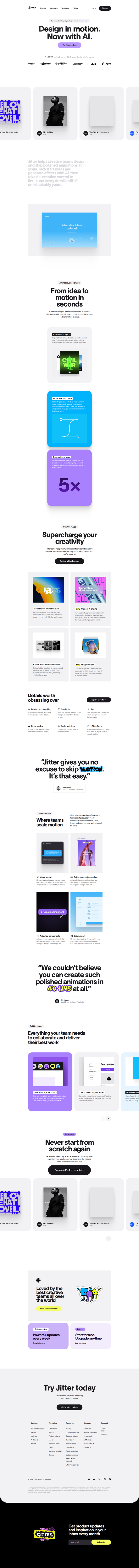 Home page from Jitter
