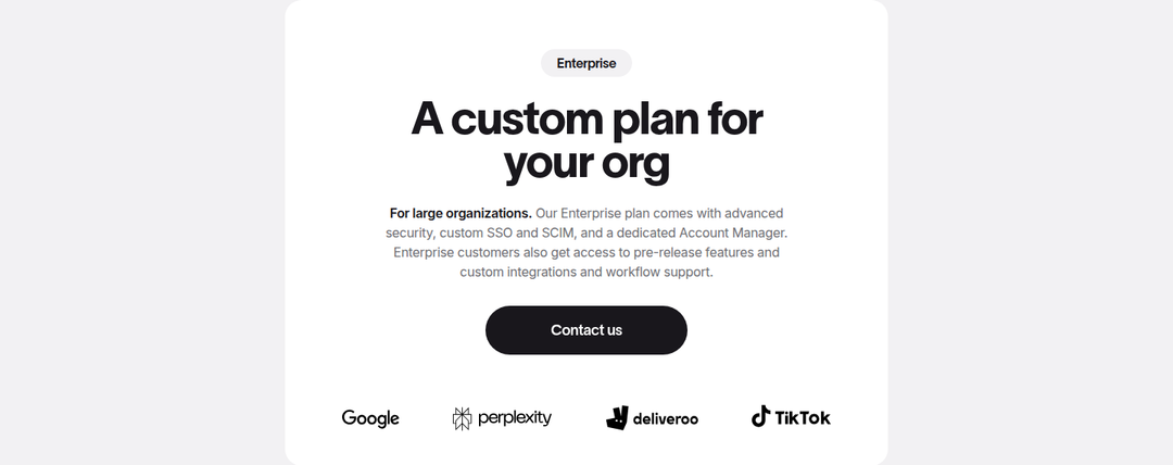 A Custom Plan for Your Org section from Jitter