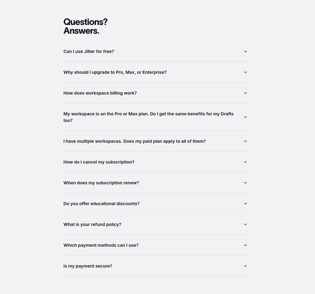 Questions? Answers. section from Jitter