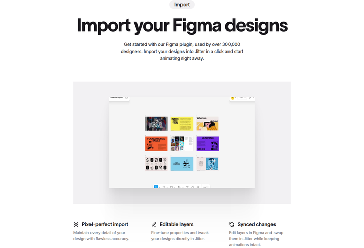 Import Your Figma Designs section from Jitter