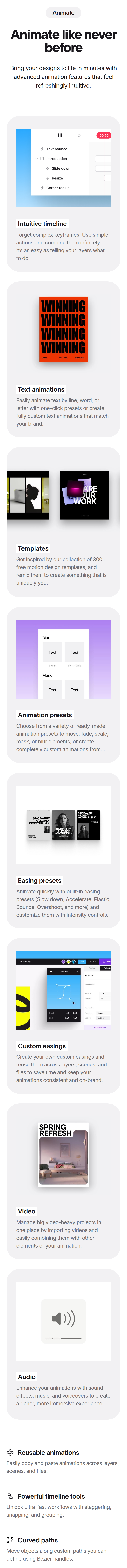 Animate Like Never Before section from Jitter, on a phone