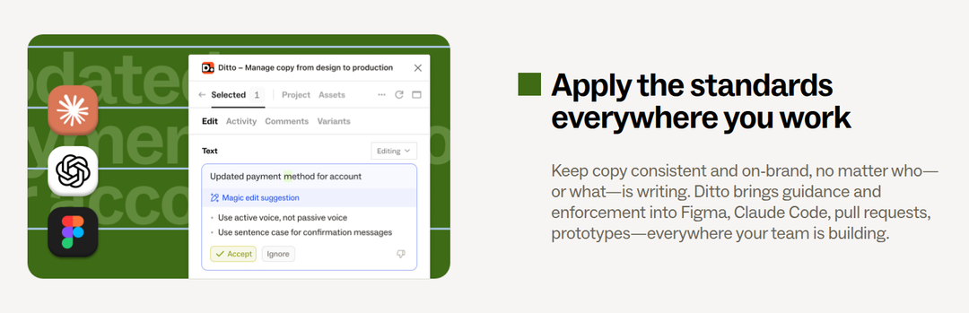 Apply the Standards Everywhere You Work section from Ditto