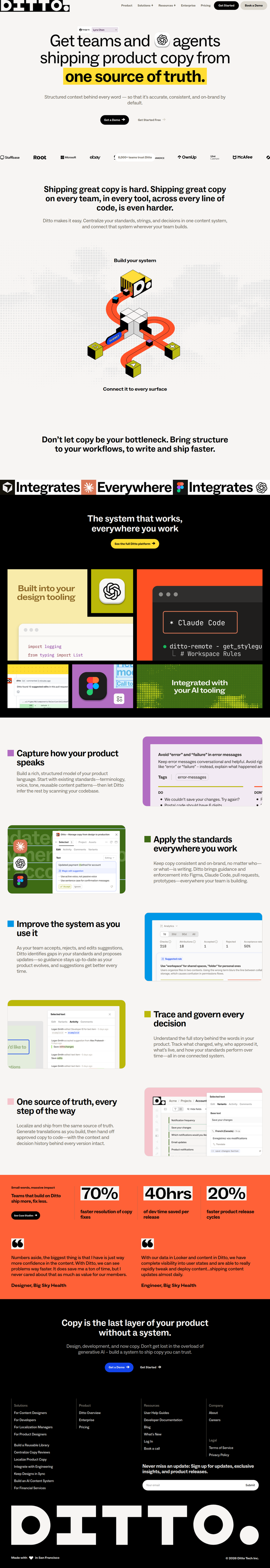 Home page from Ditto