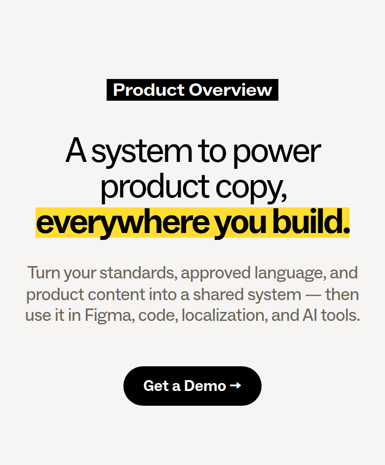 A System to Power Product Copy section from Ditto, on a phone