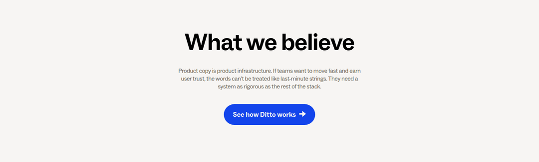 What We Believe section from Ditto