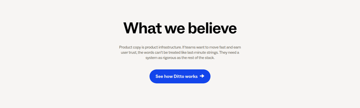 What We Believe section from Ditto
