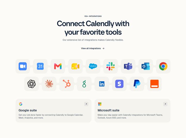Connect Calendly with Your Favorite Tools section from Calendly