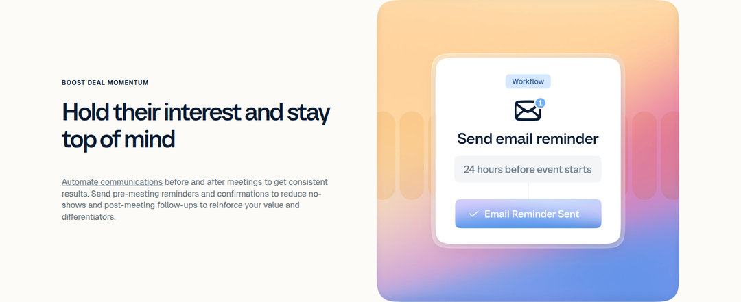 Hold Their Interest and Stay Top of Mind section from Calendly