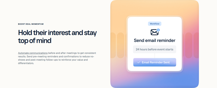 Hold Their Interest and Stay Top of Mind section from Calendly