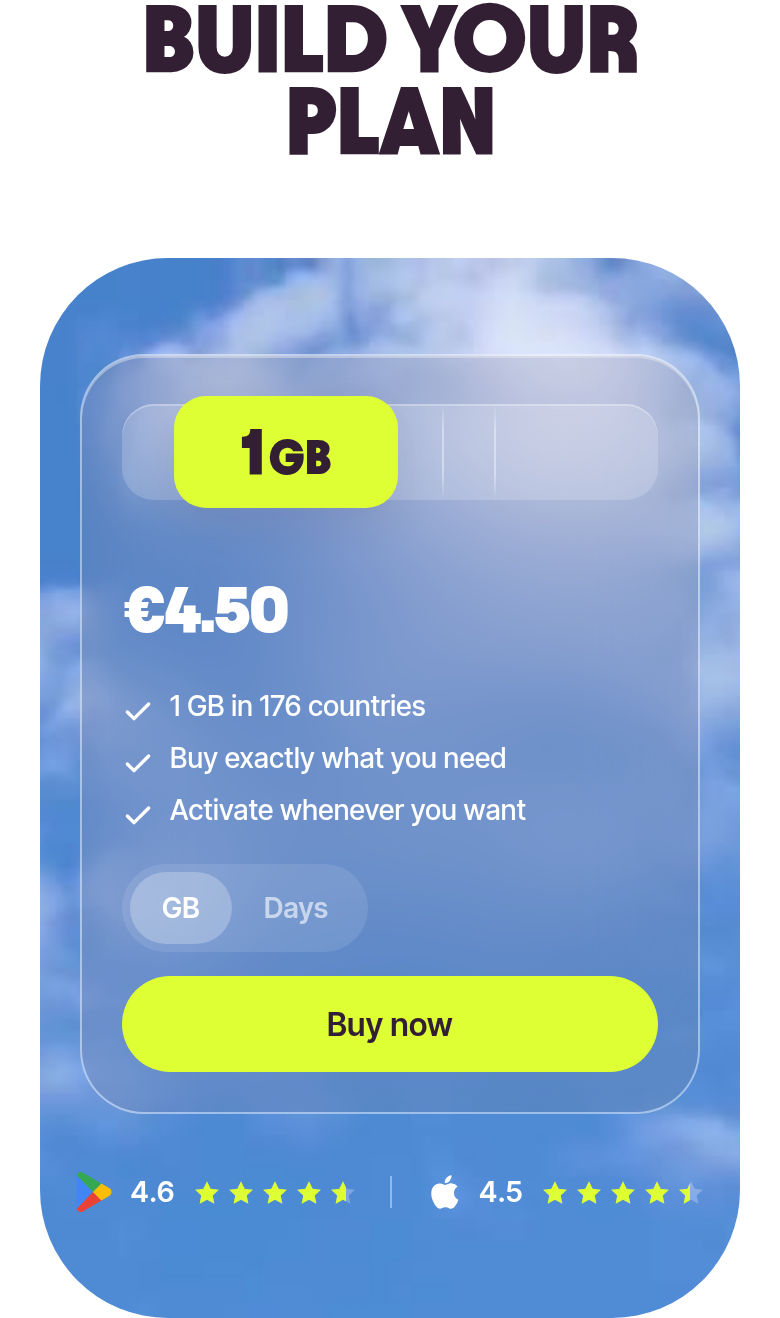 Build Your Plan section from Firsty, on a phone