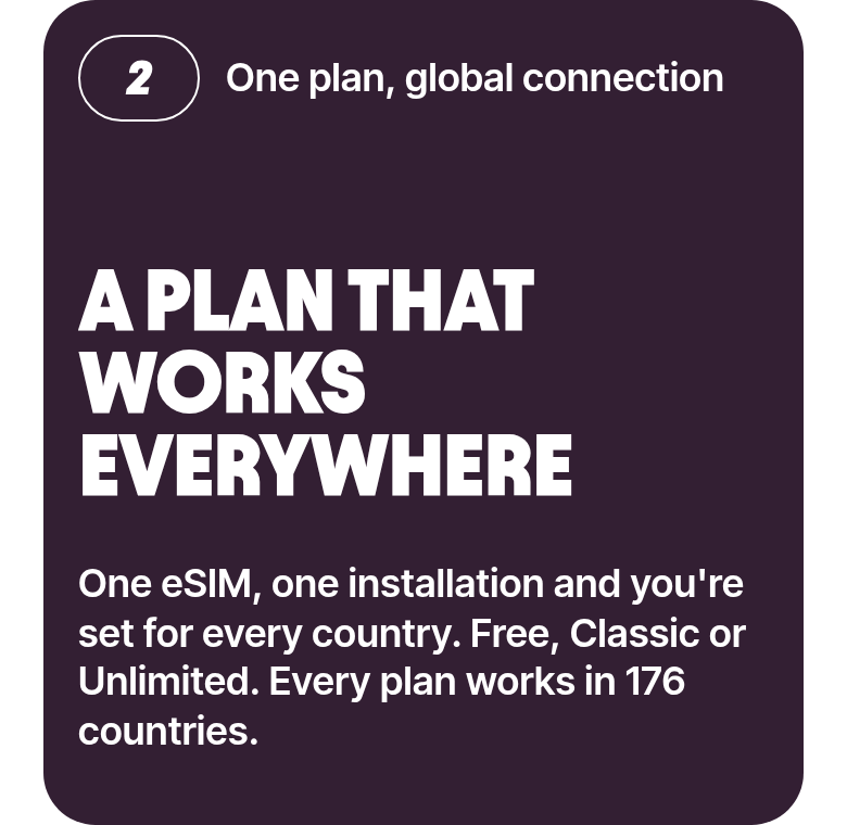 A Plan That Works Everywhere section from Firsty, on a phone