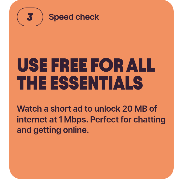Use Free for All the Essentials section from Firsty, on a phone