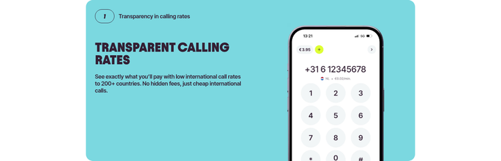 Transparent Calling Rates section from Firsty