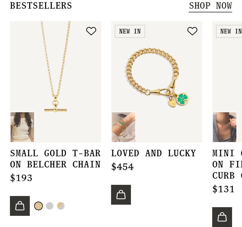 Bestsellers section from Tilly Sveaas, on a phone