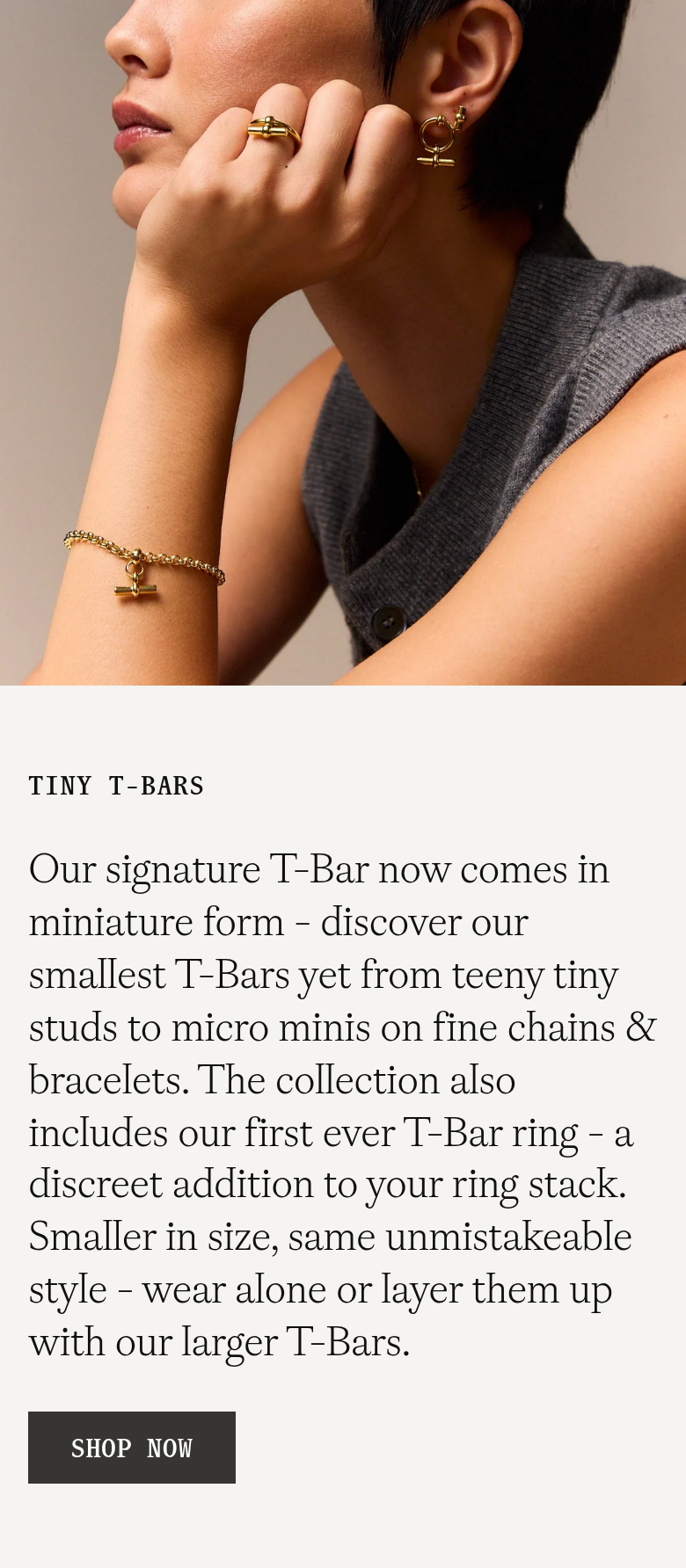 Tiny T-Bars section from Tilly Sveaas, on a phone