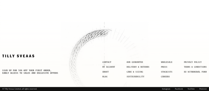 Footer section from Tilly Sveaas