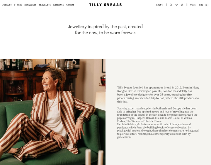 About Tilly Sveaas section from Tilly Sveaas