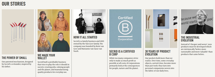Our Stories section from Secrid