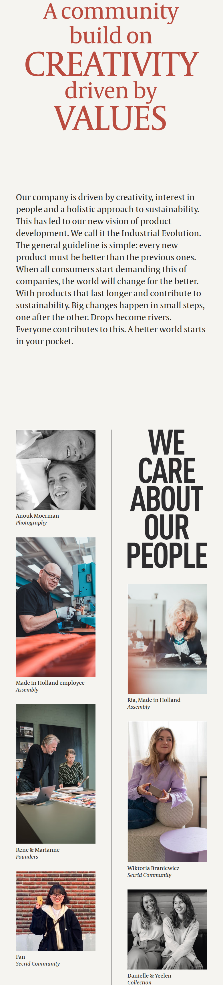 A Community Built on Creativity section from Secrid, on a phone
