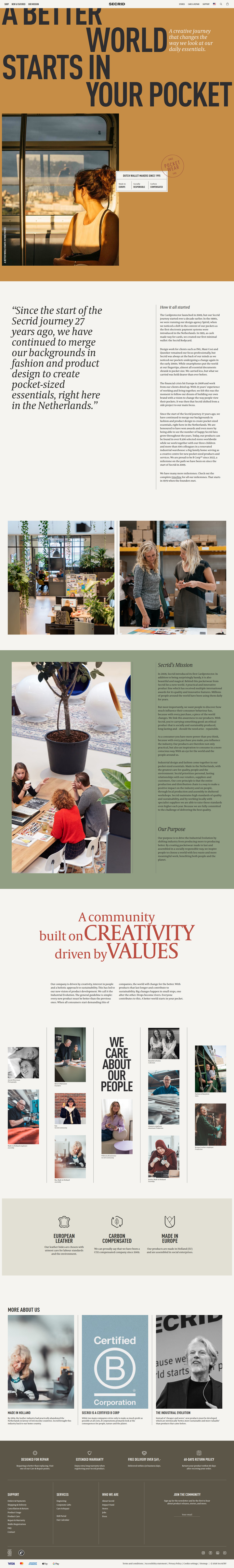 Our Philosophy page from Secrid
