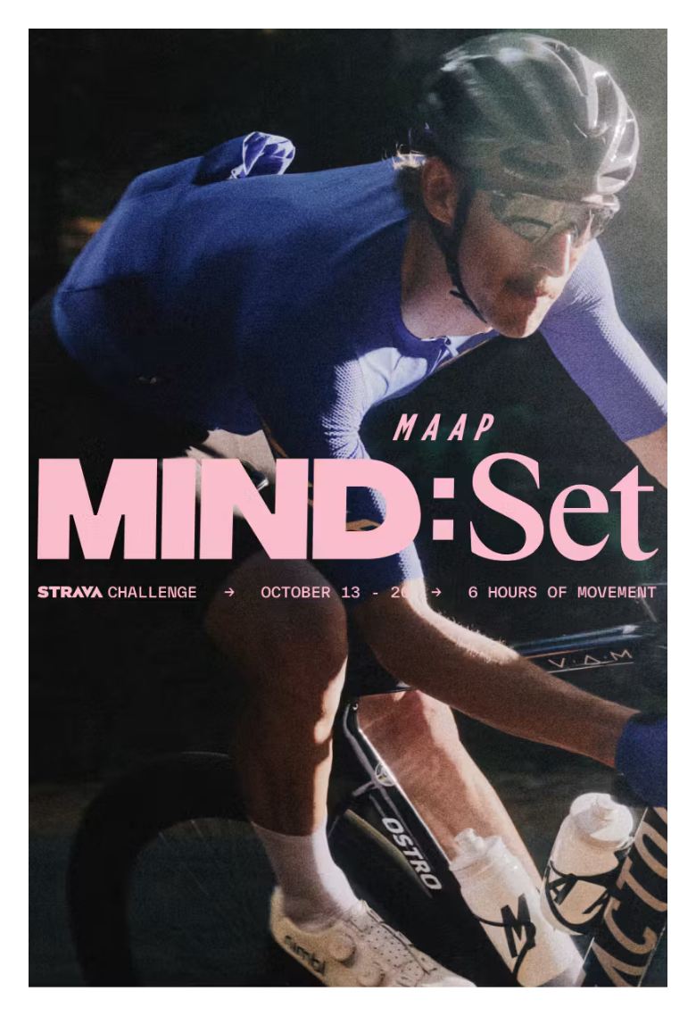 MIND:Set Strava Challenge section from MAAP, on a phone